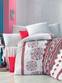 4-delige set Noctis tweepersoons beddengoed met bloemenbollen erop gedrukt Katoen Polyester Wit Rood Zwart