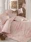 Parure de lit Eleana 200x220cm avec drap plat 220x240cm et 2 taies d'oreiller 50x70cm Motif fleurs Rose