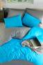 Parure de lit Coloramis 200x220cm avec drap plat 220x240cm et 2 taies d'oreiller 50x70cm Tissu Bleu et gris