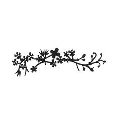 Patère murale 2 crochées Takumi 70x23cm Branche fleuri Métal Noir