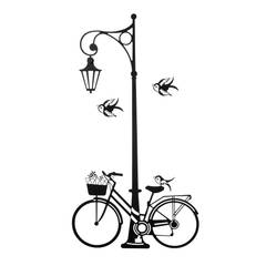 Patères murale Infixum lampe et bicyclette Métal Noir