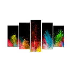 Pittura pentapittico concettuale esplosione di pigmento Atos MDF Multicolore