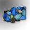 Pentapel schilderij Atos blauwe steentjes en vlinder Suède Canvas Multicolour