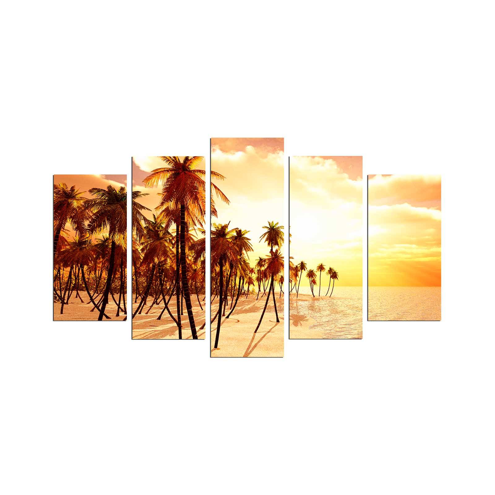 Pentittico Modello Grex Alberi di cocco, tramonto sulla spiaggia