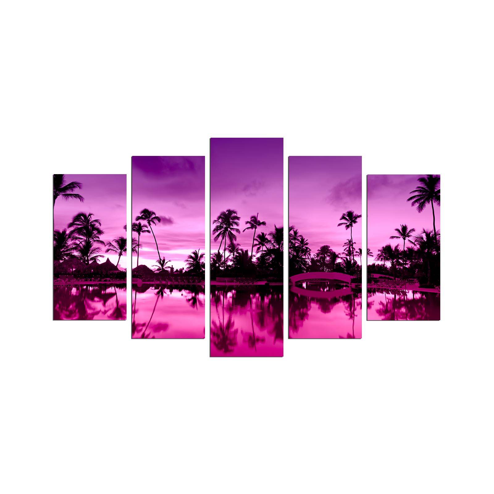 Pentittico Modello Grex Paesaggio, palme e tramonto