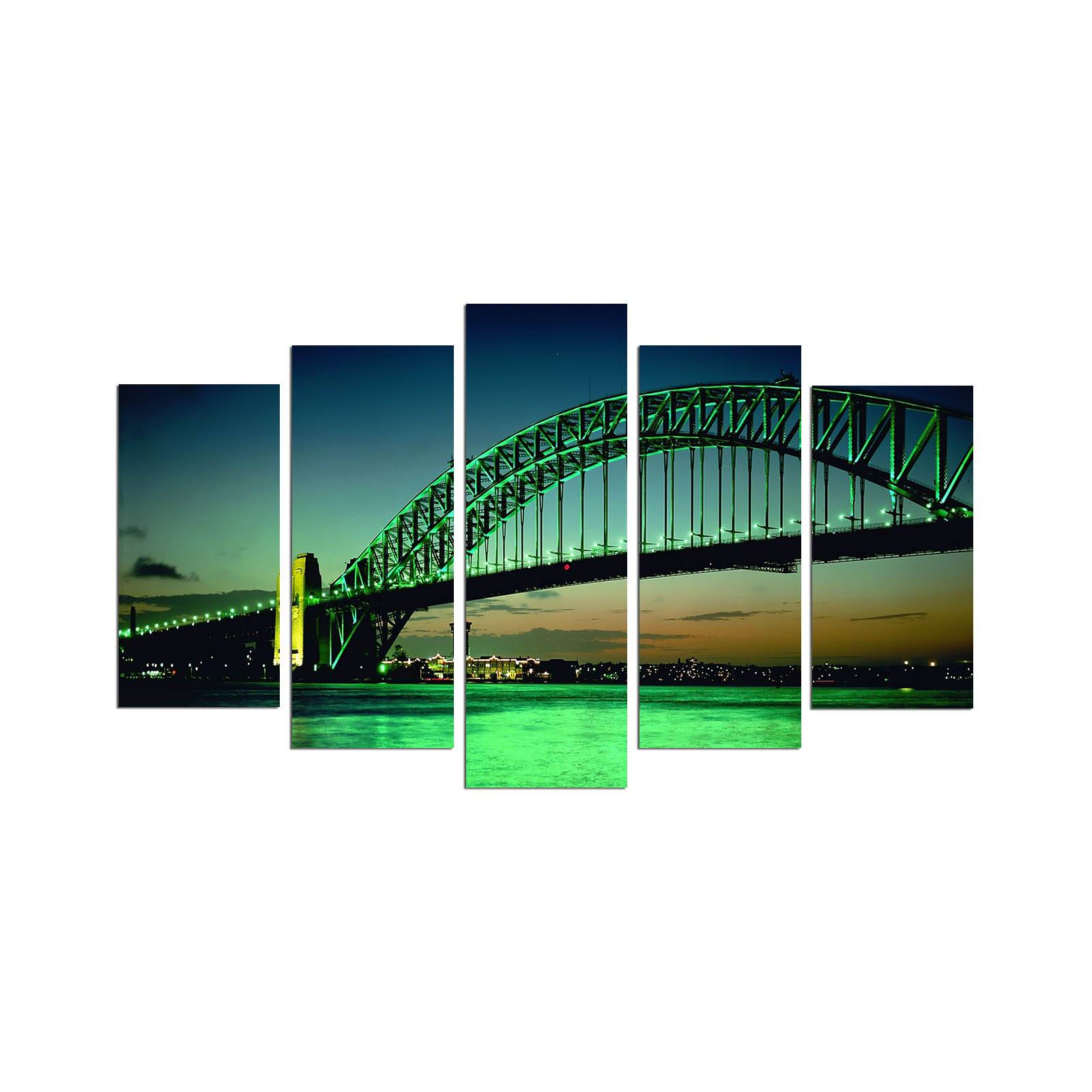 Cuadro pentaptico Grex Sydney Harbour bridge MDF Multicolor