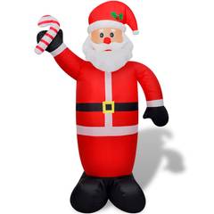 Père Noël gonflable avec canne de bonbon Rodrigo H240cm Rouge et Blanc