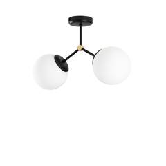 Bulla Metaal Glas Zwart Wit dubbele globe ophanging