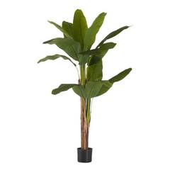 Plante artificiel Bananière Maple H150cm Pot Noir et Plante Vert