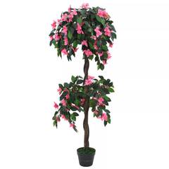 Pianta artificiale di rododendro 155 cm Verde e rosa