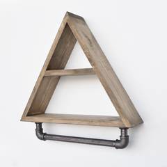 Handtuchhalter und Regale Pyramidendesign Orain Helles Holz und Metall Grau
