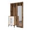 Shera 4-deurs kapstok en spiegel 120x200cm naturel hout en wit