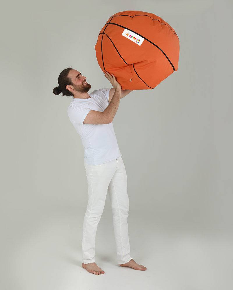 Pouf ballon de basket Andrus D70cm Orange