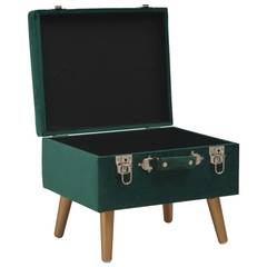Sitzsack mit Aufbewahrungsbox 40cm Grüner Samt und goldene Füße