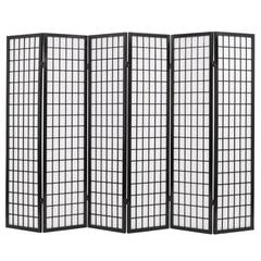 Pravent 6 paneles Guiyang 240x170cm Madera maciza Papel blanco y negro
