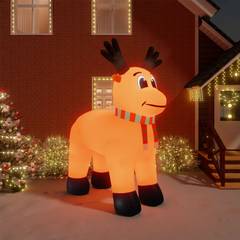 Aufblasbares Riesen-Weihnachtsrentier mit LED Larbaud H400cm Stoff Orange