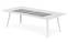 Bipolart rechthoekige magnetische salontafel van wit metaal 120x60cm met 4 placemats met betoneffect