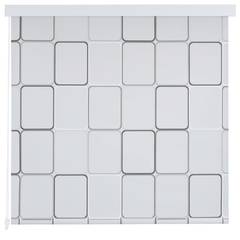 Rideau salle de bain Piloui 140x240cm Blanc Motif carré