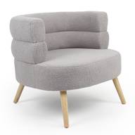 Skandinavischer Design-Sessel mit abgerundeten Kanten Riviani Bouclé-Stoff Grau