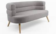 2-Sitzer-Sofa im skandinavischen Design mit abgerundeten Kanten Riviani Bouclé-Stoff Grau