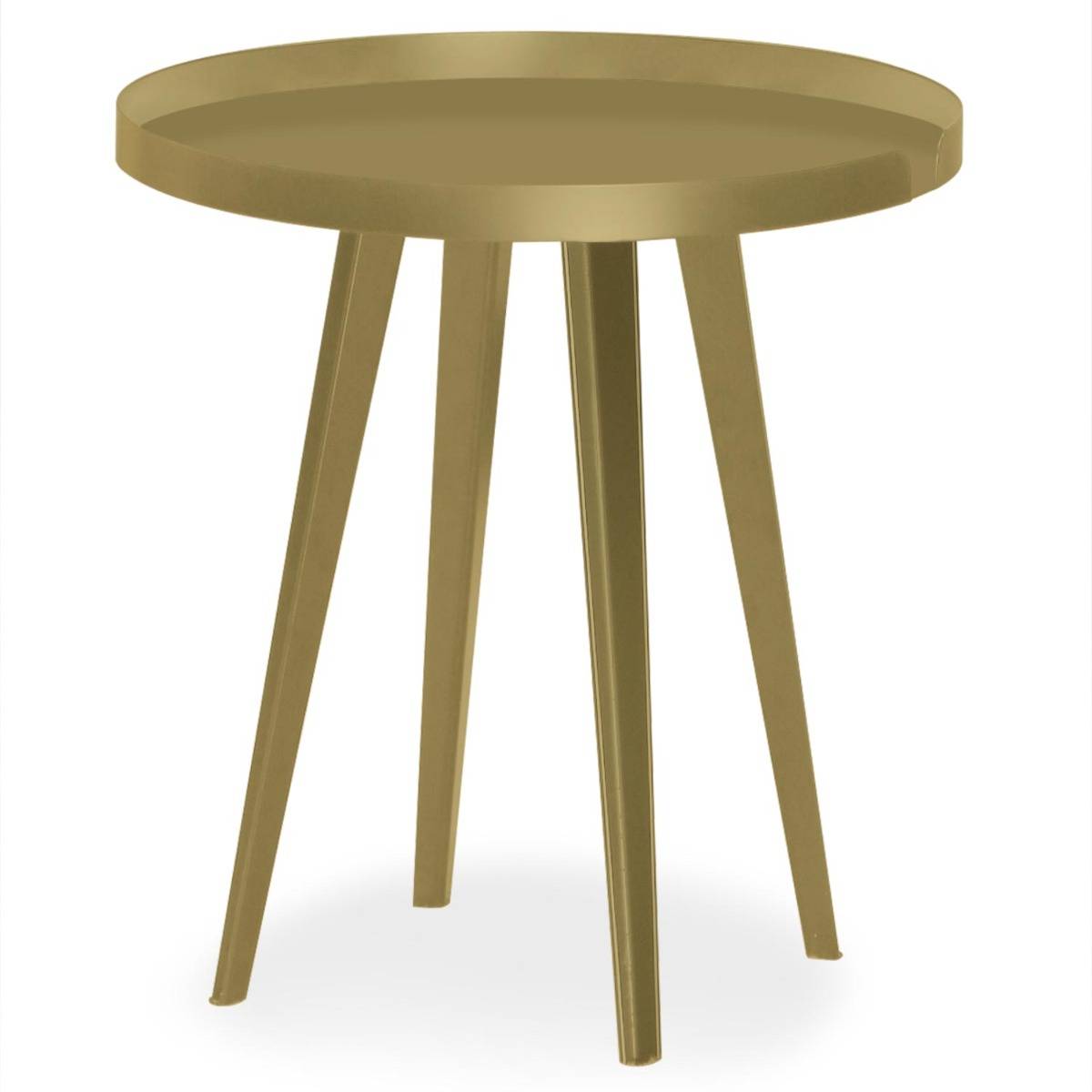 Tavolo d'appoggio magnetico rotondo con bordo da 45cm Bipolart Metallo dorato