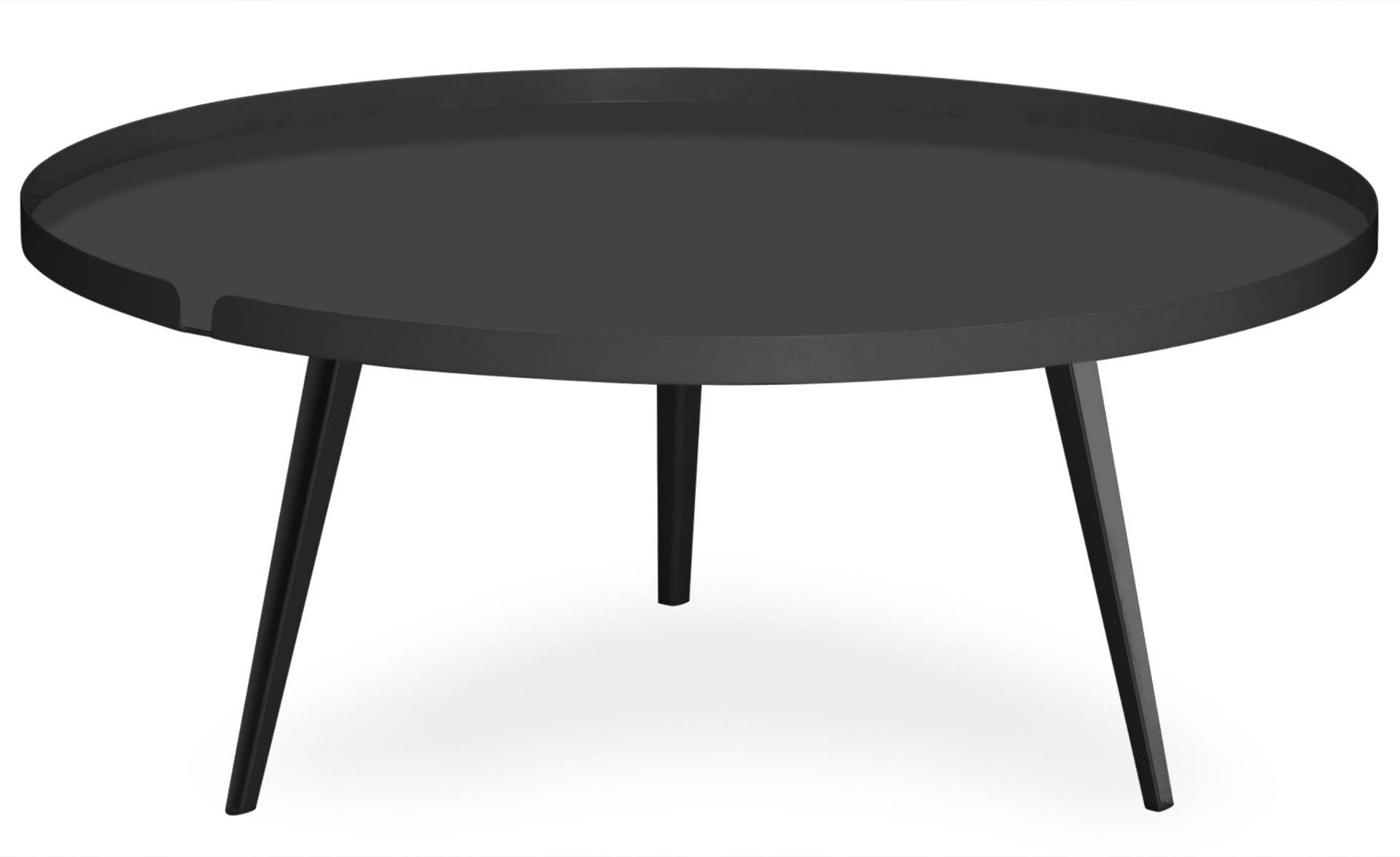 Mesa de centro redonda con borde 90cm Bipolart Metal Negro