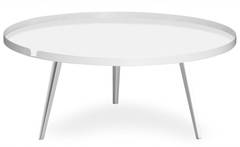 Tavolino magnetico rotondo con bordo da 90 cm Bipolart Metallo Bianco 