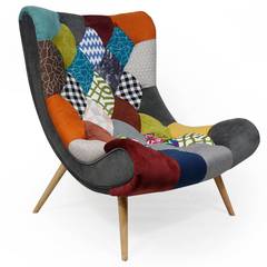 Scandinavische fauteuil Romilly Fabric Patchwork