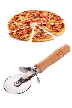 Ruota per pizza Bidouze 17 cm Manico in legno massiccio luce