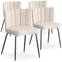 Set von 4 Design-Stühlen Sabine Stoff Bouclette Creme