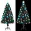 Albero di Natale artificiale Fiona H120cm Verde scuro e fibra ottica con pigne Multicolore