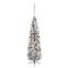 Sapin de Noël artificiel mince Pine H210cm Vert floqué déco LED et boules Or rose