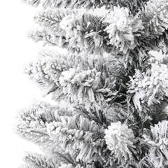Dunne kunstkerstboom Wintias Groen met gevlokte sneeuw H120cm