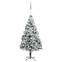 Sapin de Noël artificiel Pine H210cm Vert floqué déco LED et boules Argent