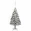 Sapin de Noël artificiel Pine H240cm Vert floqué déco LED et boules Or rose