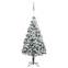Sapin de Noël artificiel Pine H240cm Vert floqué déco LED et boules Argent