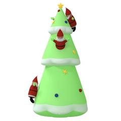 Aufblasbarer Riesen-Weihnachtsbaum mit LEDs Maurin H500cm Stoff Grün