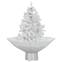 Sapin de Noël simulation chute de neige Fitz H75cm Blanc LED boules Argent
