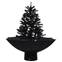 Sapin de Noël simulation chute de neige Fitz H75cm Noir LED boules Argent