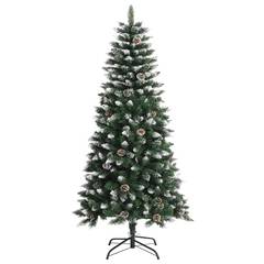 Weihnachtsbaum Schneebedecktes Grün Ducru D55xH120cm mit Tannenzapfen Braun