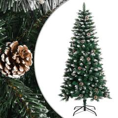 Weihnachtsbaum Schneebedecktes Grün Ducru D55xH120cm mit Tannenzapfen Braun