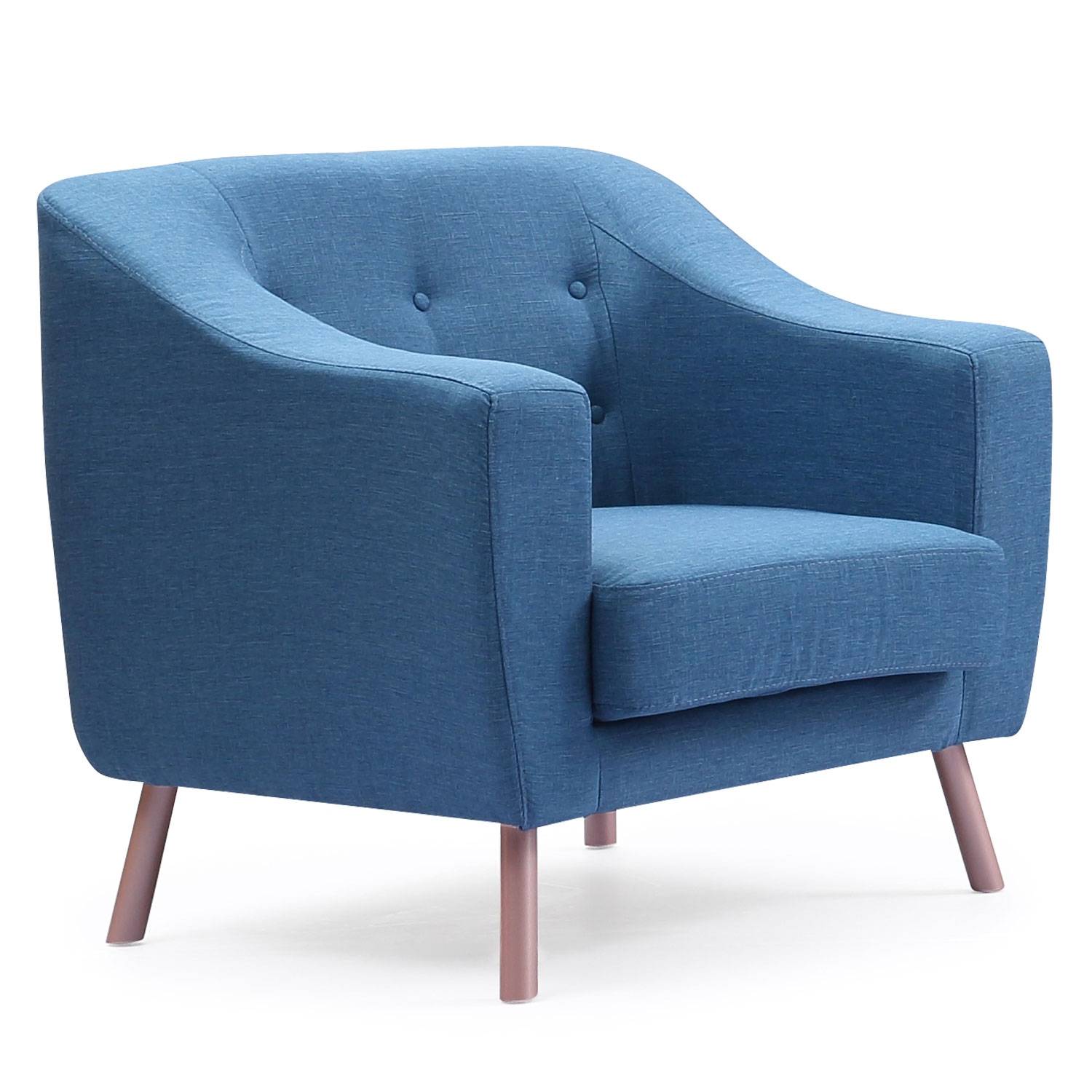 Sanson Sessel mit Stoffbezug Blau