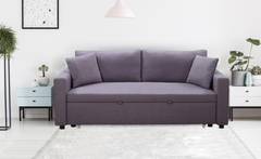 Sofá cama de 3 plazas Saphir de tela gris claro 