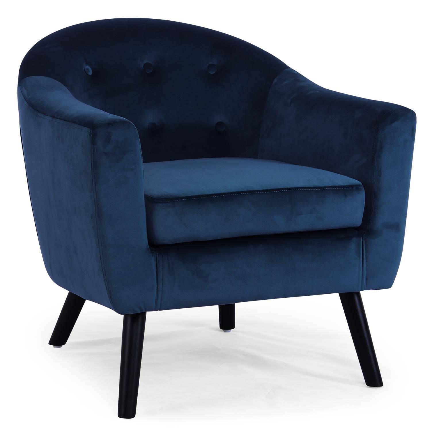 Belangrijk nieuws of Tegenstander Scandinavische fauteuil van blauw velours