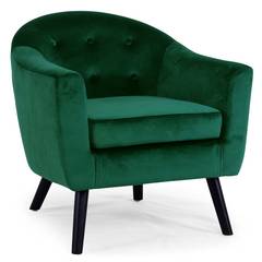Savoy Skandinavischer Sessel mit Samtbezug Grün