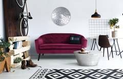 Savoy Skandinavisches 3-Sitzer Sofa mit Samtbezug Grün