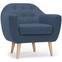 Savoy Skandinavischer Sessel mit Stoffbezug Blau
