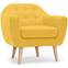 Savoy Skandinavischer Sessel mit Stoffbezug Gelb