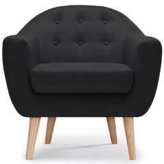Scandinavische Savoy fauteuil van zwarte stof