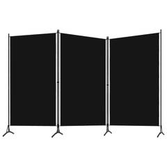 Raumteiler 3 Panels Barrage 260x180cm Stoff Schwarz